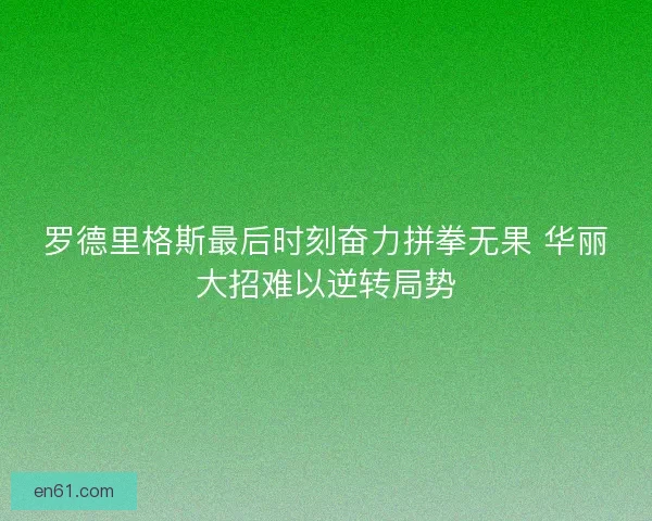 罗德里格斯最后时刻奋力拼拳无果 华丽大招难以逆转局势
